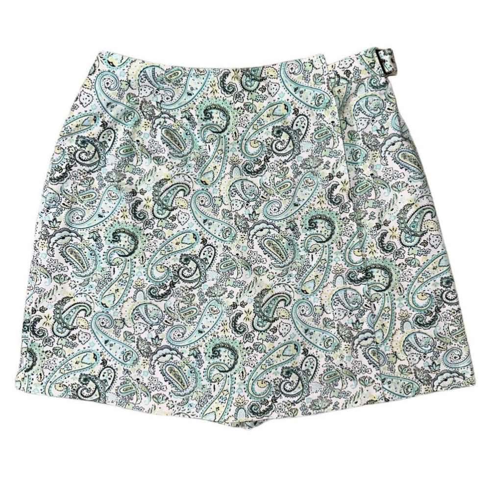 Vintage paisley Coldwater Creek green and white skort